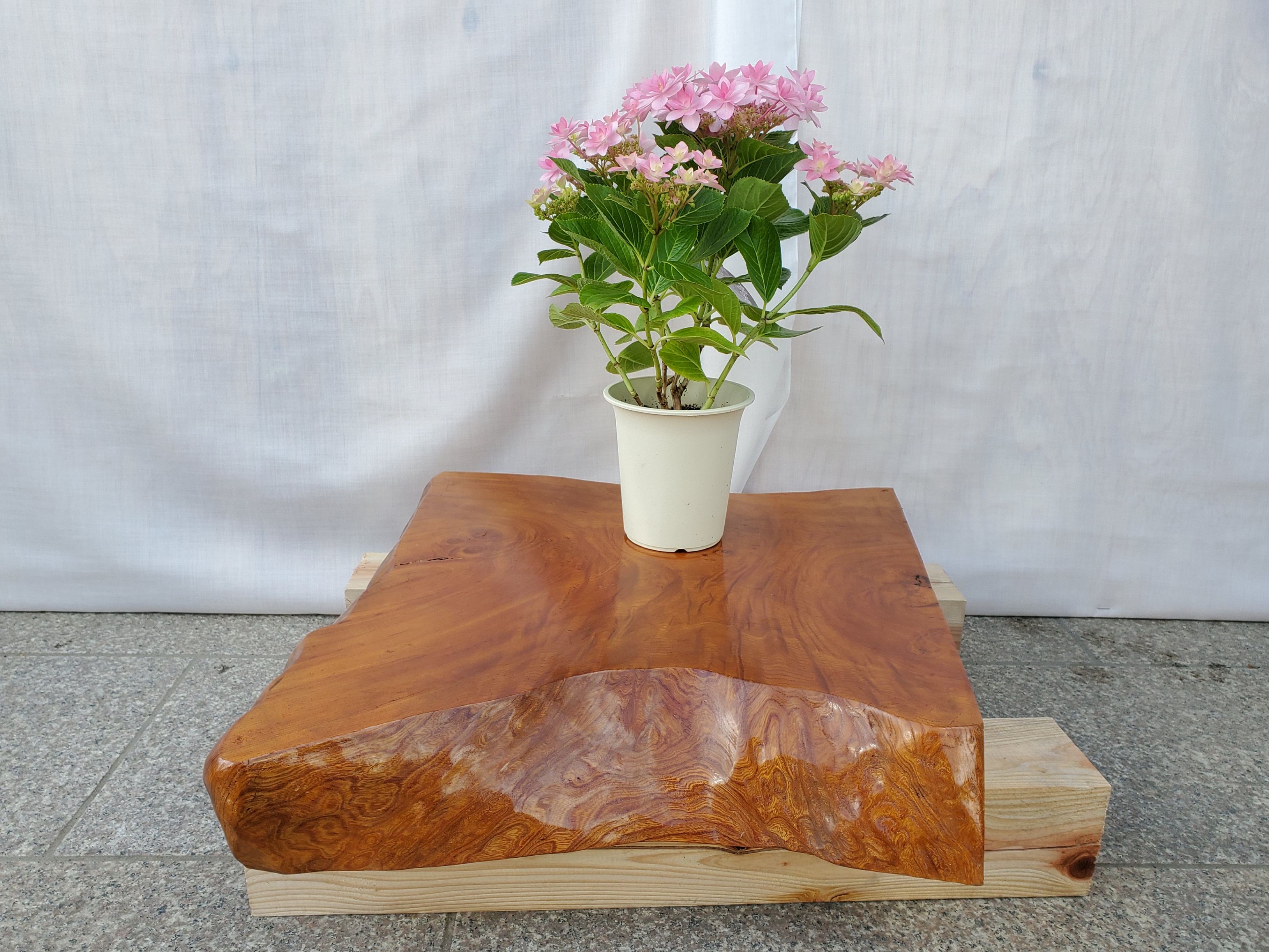 小豆杢 けやき S1172 ケヤキ 手作りの花台 木材 材料 板 欅 無垢一枚板 